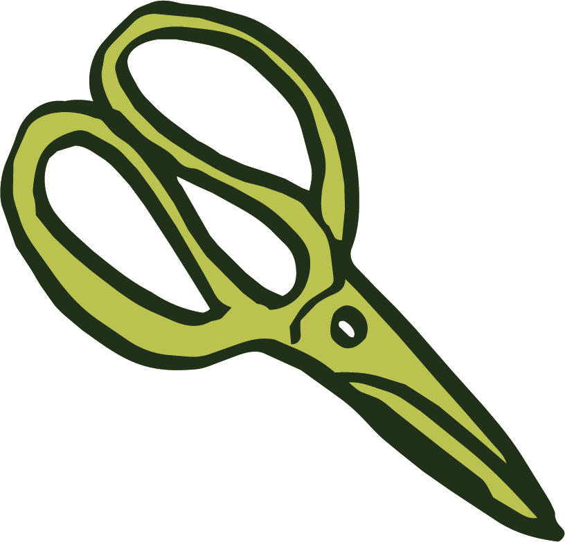 Illustration de ciseaux de fleuriste.